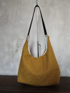 Sac porté épaule laine bouillie moutarde