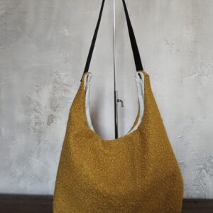 Sac porté épaule laine bouillie moutarde